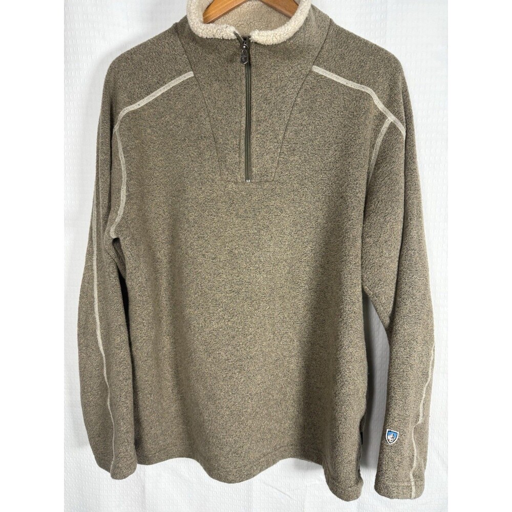 Kuhl Quarter Zip Pullover Fleece Tan men large 1/4 zip